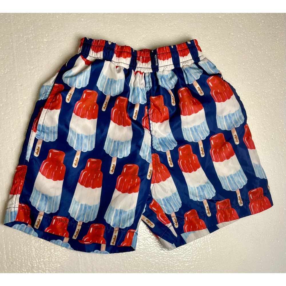 Boys  LOLA AND THE BOYS Swim Trunks Popsicle 4th of July Merica Sz 4 4T
